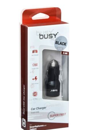 BUSY USB Car Charger Dual 3.4A, 50703