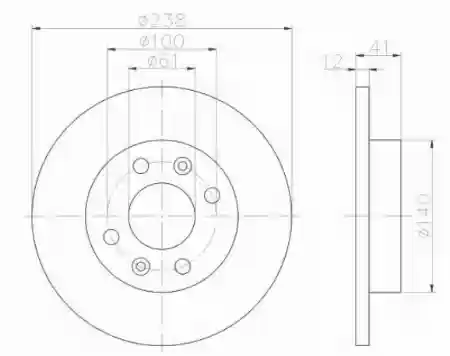 DISK PREDNJI 238x10 RENO 19 CLIO JP GROUP 7701204282, 561235