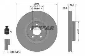 DISK PREDNJI AUDI A6 A7 Q5 -2020 30x338mm TEXTAR, 80A615301F, 92282605,
