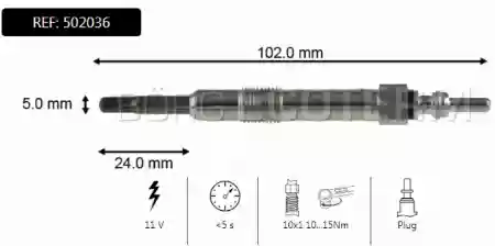 Grejač motora Opel/Fiat 1.9/2.4 JTD Borg, 1214040-46754154, 