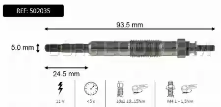 Grejač motora Renault 1.9D Clio/Megane 1998-2001 Borg, 44029
