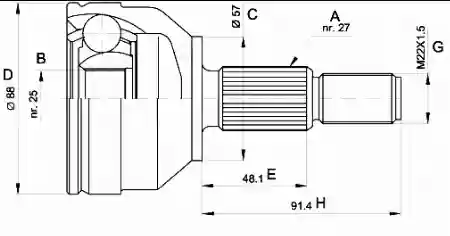 HOMOKINETIČKI ZGLOB FORD MONDEO -ABS 1993-2000 7294547, SFR113