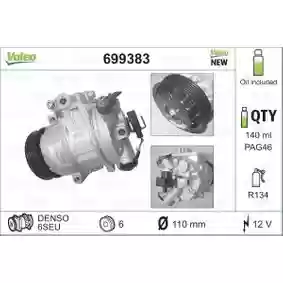 KOMPRESOR KLIME ŠKODA FABIA - RUMSTER - POLO -2015 VALEO, 6Q0820803D, 699383