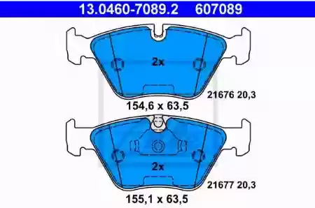 PLOČICE PREDNJE BMW E39 ATE, 34116761278, 13.0460-7089.2