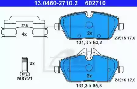 PLOCICE PREDNJE BMW E81, E87, 118d, ATE, 34116774050, 130460