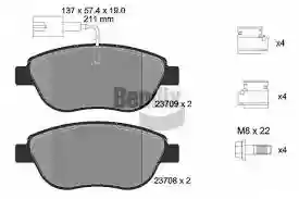 PLOCICE PREDNJE FIAT 500 1.3d 2009- BENDIX