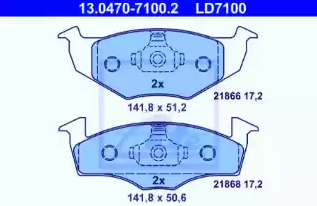 Pločice prednje VW Polo classic sa abs ATE, 6N0698151C,13046