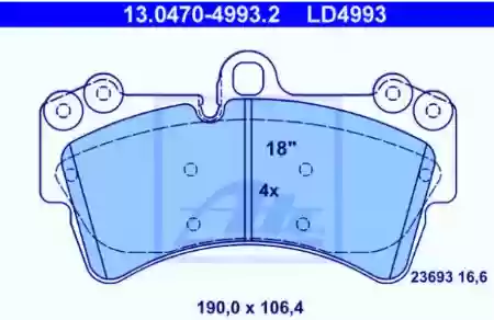 Pločice prednje VW TUAREG 18 Coli, 2003- ATE,7L0698151E-7L06