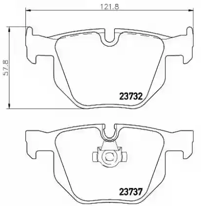 PLOCICE ZADNJE BMW E60 2000CM3-3000CM3, TEXTAR, 34216763043,