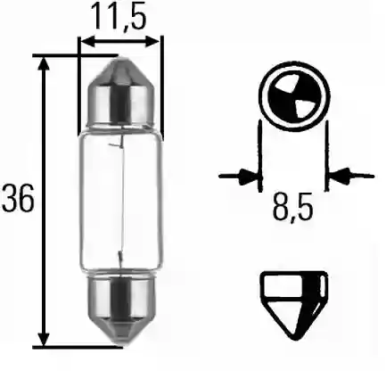 SIJALICA SULFIDNA 12V-5W 35mm postolje SV8,5-8 HELLA, N0177252, 8GM002092-121