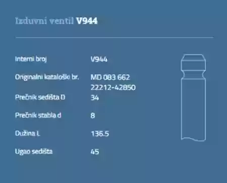 VENTIL IZDUVNI MITSUBISHI KIA HYUNDAI 2.5 DIZEL  AUTOVENTIL 