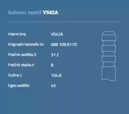 VENTIL IZDUVNI VW GOLF1 2 DIZEL AUDI VOLVO AUTOVENTIL 068109
