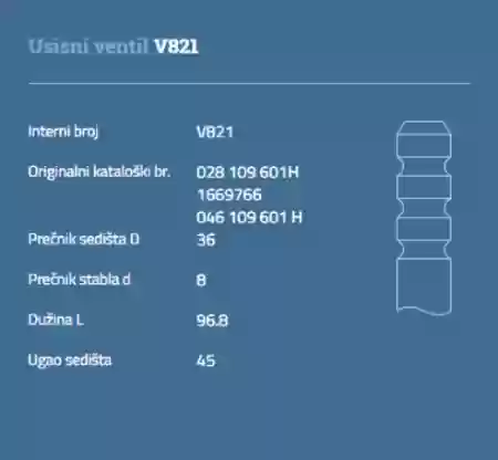 VENTIL USISNI AUDI 80 A6 VW GOLF3 AUTOVENTIL, 028109601H, V8