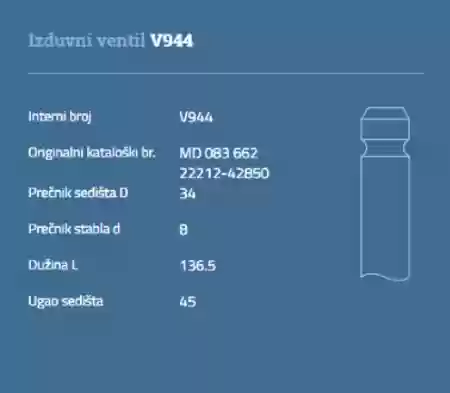 VENTIL USISNI BMW N42 AUTOVENTIL11341440304, V94402