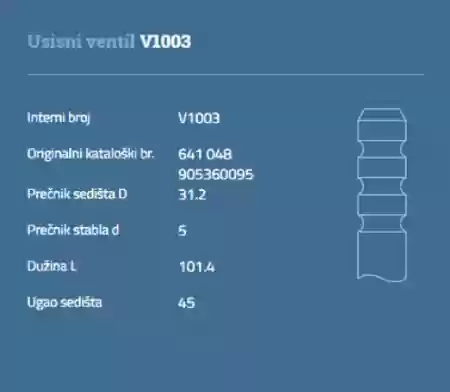 VENTIL USISNI OPEL VECTRA B C ASTRA G H 1.8 16V AUTOVENTIL 0