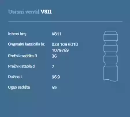 VENTIL USISNI VW 1,9 TDI  AUTOVENTIL 028109601D, V811