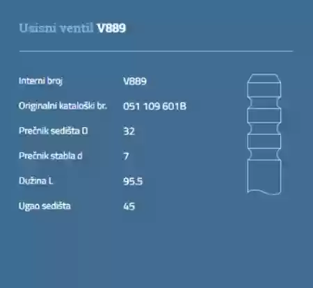 VENTIL USISNI  VW AUDI 2000CM3 16V AUTOVENTIL, 051109601B, V