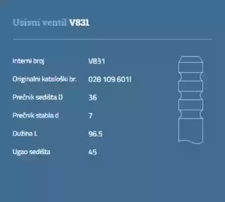 VENTIL USISNI VW GOLF 3 AUDI 80 SEAT IBIZA TOLEDO ŠKODA FELI