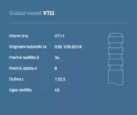 VENTIL USISNI VW POLO 1000CM3 JETTA 2 1300CM3 AUTOVENTIL 036