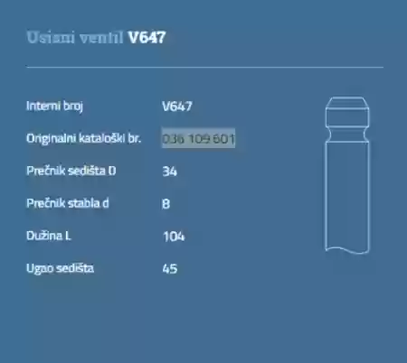 VENTIL USISNI VW POLO 900CM3 1300CM3  AUDI 50 AUTOVENTIL, 03