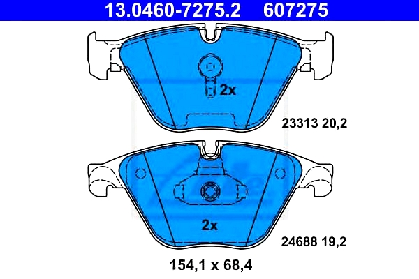 PLOČICE  PREDNJE BMW F10 F11 F6 F12 F1 ATE - 13.0460-7275.2 - 34116850885 - 13.0460-7275.2