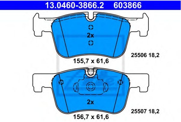 PLOČICE  PREDNJE  BMW F20 F30 ATE - 13.0460-3866.2 - 34116850568 - 13.0460-3866.2