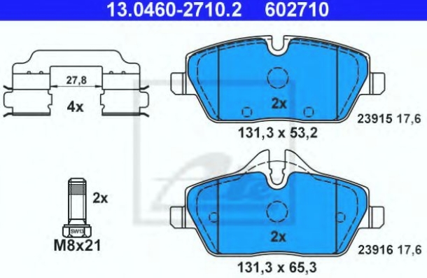 PLOČICE PREDNJE BMW E81,E87,118d  ATE - 13.0460-2710.2 - 34116774050 - 13.0460-2710.2