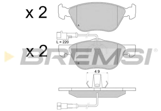 PLOČICE PREDNJE FIAT TIPO MAREA ALFA 146 156 2 KABLA BREMSI - BP2673 - 9949132 - BP2673