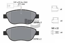 PLOCICE PREDNJE FIAT 500 1.3d 2009- BENDIX - BPD1053 - 77367327 - BPD1053