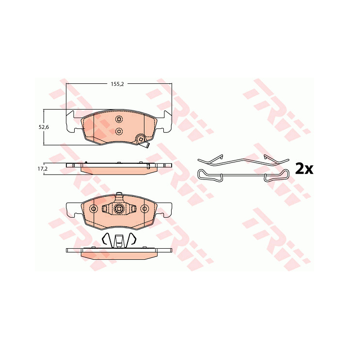 PLOCICE PREDNJE OPEL CORSA-E (DISK 257mm) 2014- TRW - GDB2099 - 1605280 - GDB2099