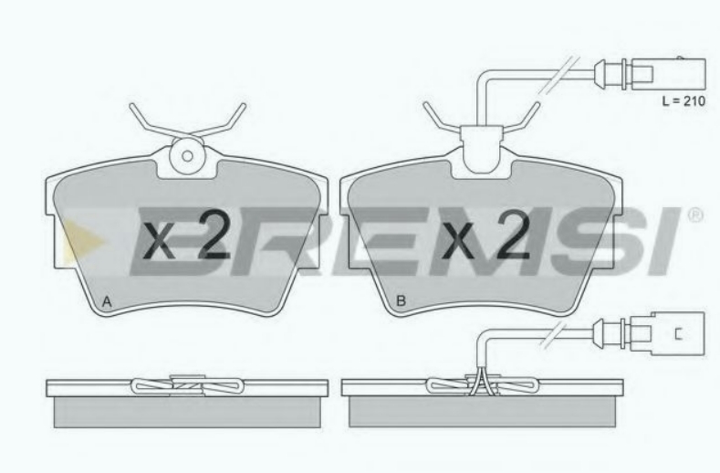 PLOČICE ZADNJE VW SARAN TRANSPORTER SEAT ALHAMBRA BREMSI - BP2867 - 7M3698451B-C-E - BP2867