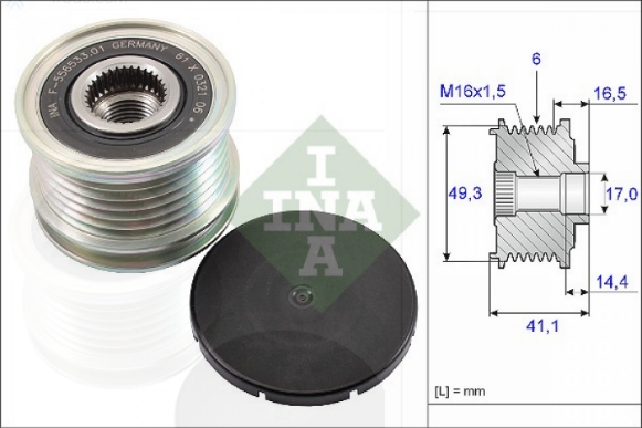 REMENICA ALTERNATORA MINI 1.6i 120AH 2007-2015 INA - 535017810 - 12317561555 - 535017810