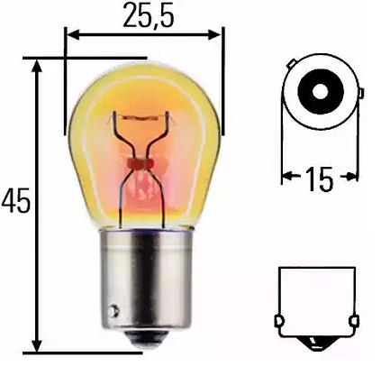 SIJALICA 12V-21W Žuta PY21W postolje BAU15s HELLA - 8GA 006 841-121 - N10256401 - 8GA006841-121