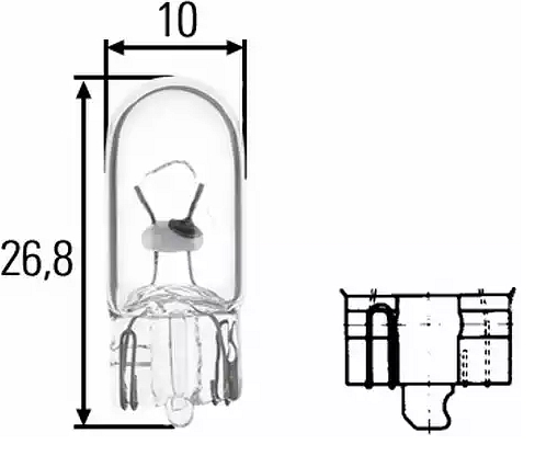 SIJALICA UBODNA 12V - 5W W5W postolje W2,1x9,5d HELLA - 8GP 003 594-121 - W2,1x9,5d - 8GP003594-121