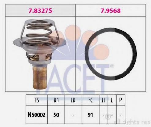 TERMOSTAT CLIO-1 1.2-1.4 91C FACET - TER172 - 7700858802 - 1.880.327