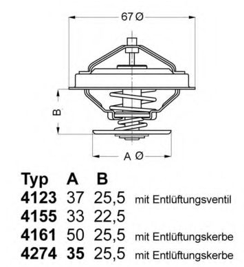 TERMOSTAT 92C AUDI VW ŠKODA WAHLER - 4274.92D - 078121113G-H - 4274.92D