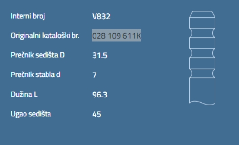 VENTIL IZDUVNI VW D DI SDI 1996- AUTOVENTIL - VEN72 - 028109611K - V832