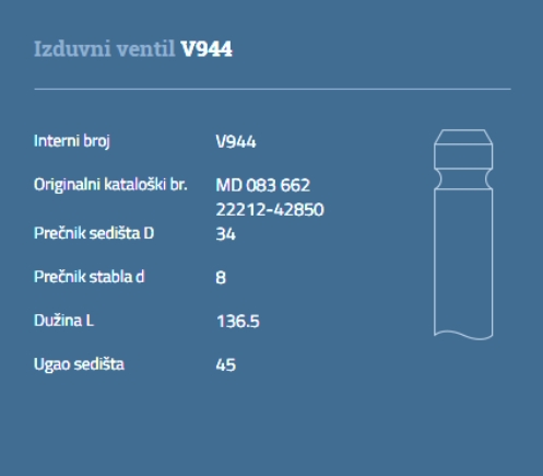 VENTIL USISNI BMW N42 AUTOVENTIL - V94402 - 11341440304 - V94402