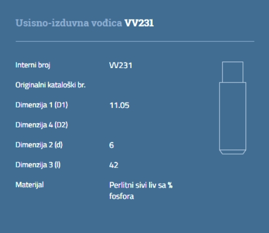 VOĐICA VENTILA 1.7 DT Y OPEL AUTOVENTIL - VV231 - 5817400 - VV231