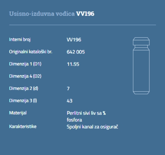 VOĐICA VENTILA ISUZU 1.5 1.7 AUTOVENTIL - VV196 -  - VV196