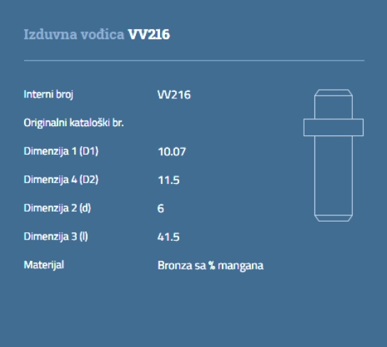 VODJICA VENTILA IZDUVNA 6mm 2.5 V6 AUTOVENTIL - VOD11 -  - VV216